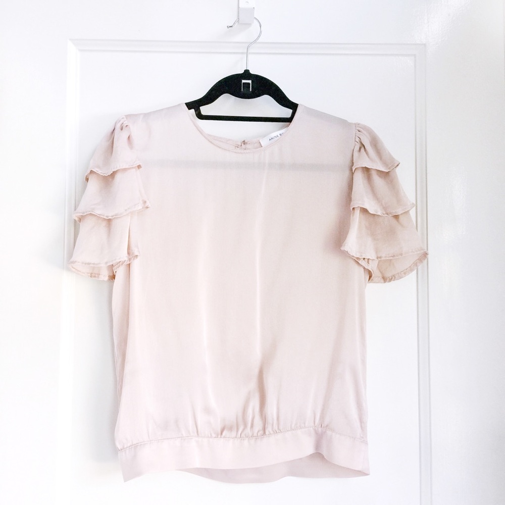 Anine Bing Frill Sleeve Top